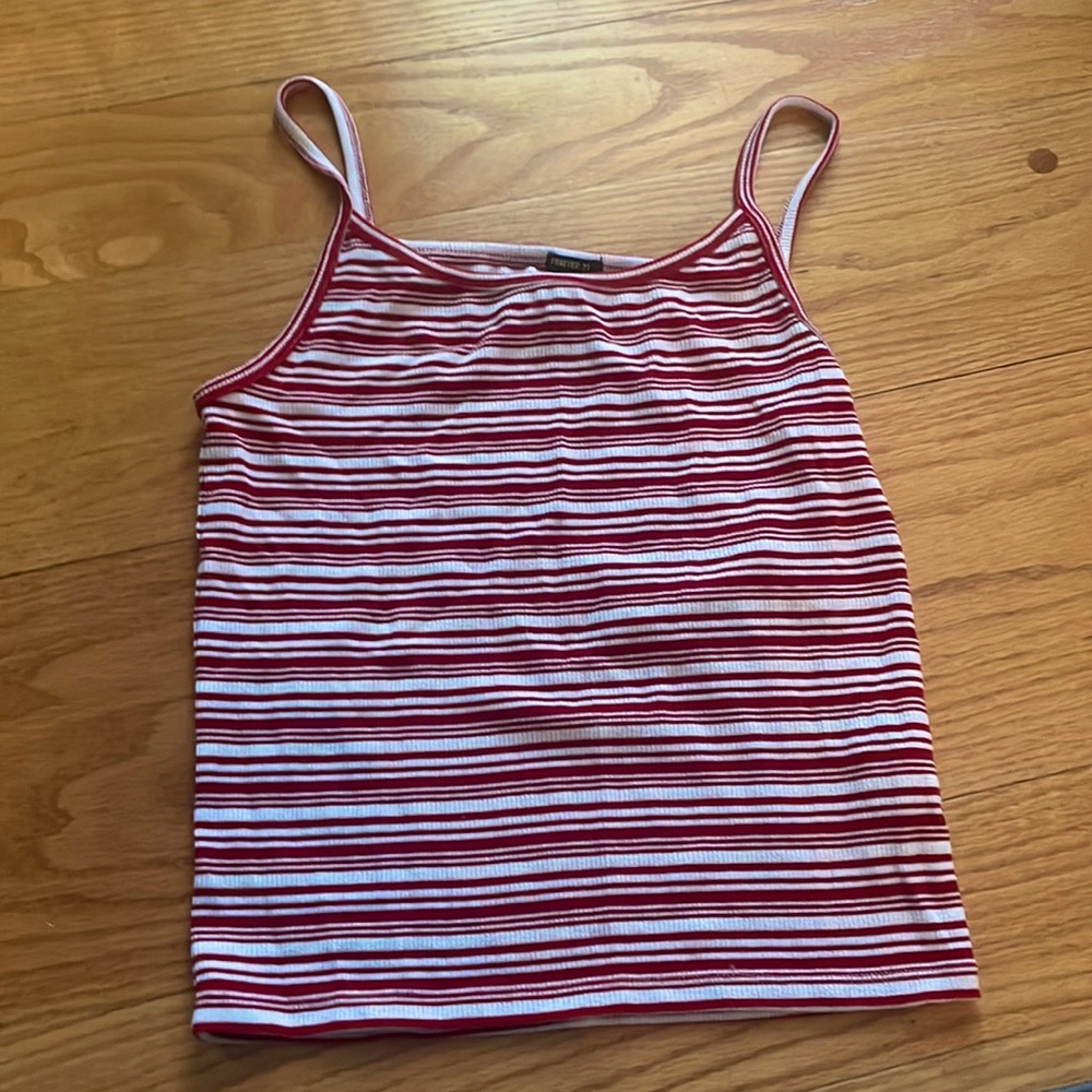 WORN ONCE Red and white striped tank from forever 21.